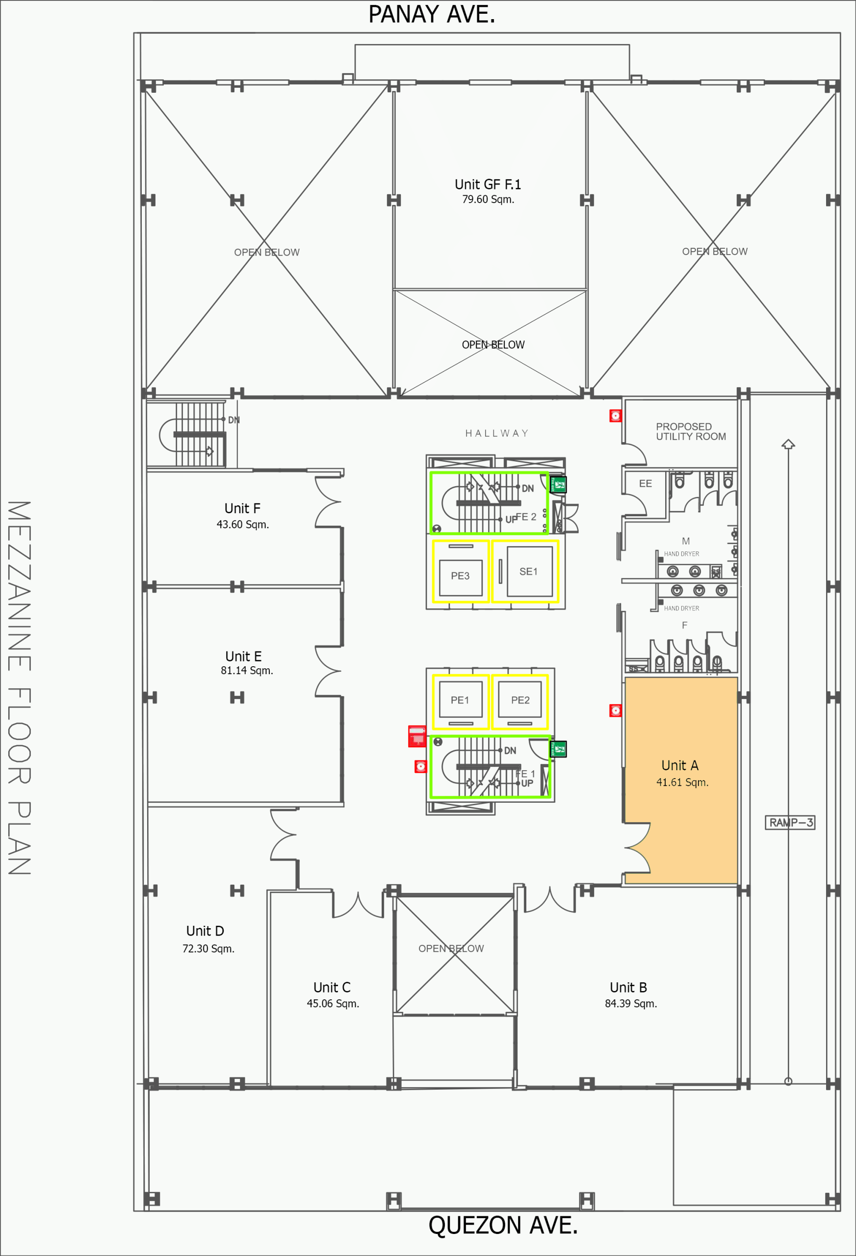 MEZZANINE FLOOR Unit A F1